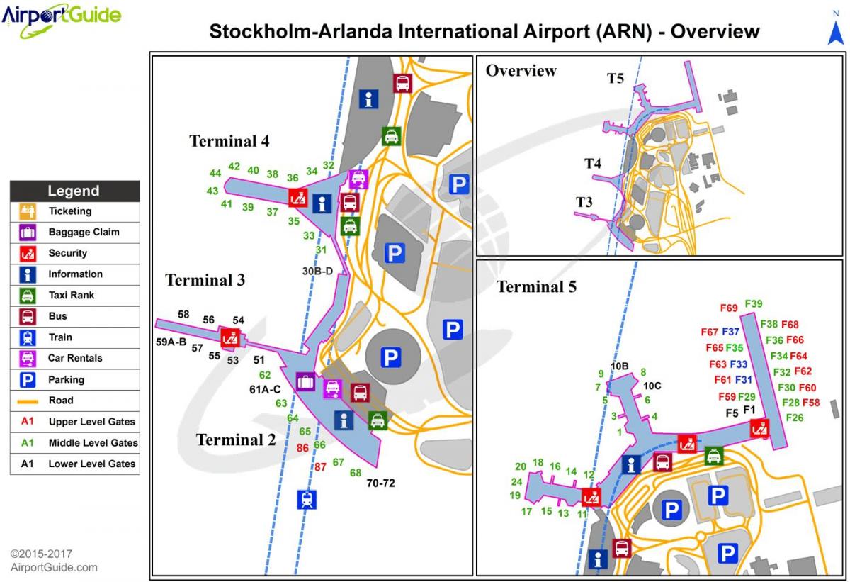 سٹاک ہوم arlanda ہوائی اڈے کا نقشہ