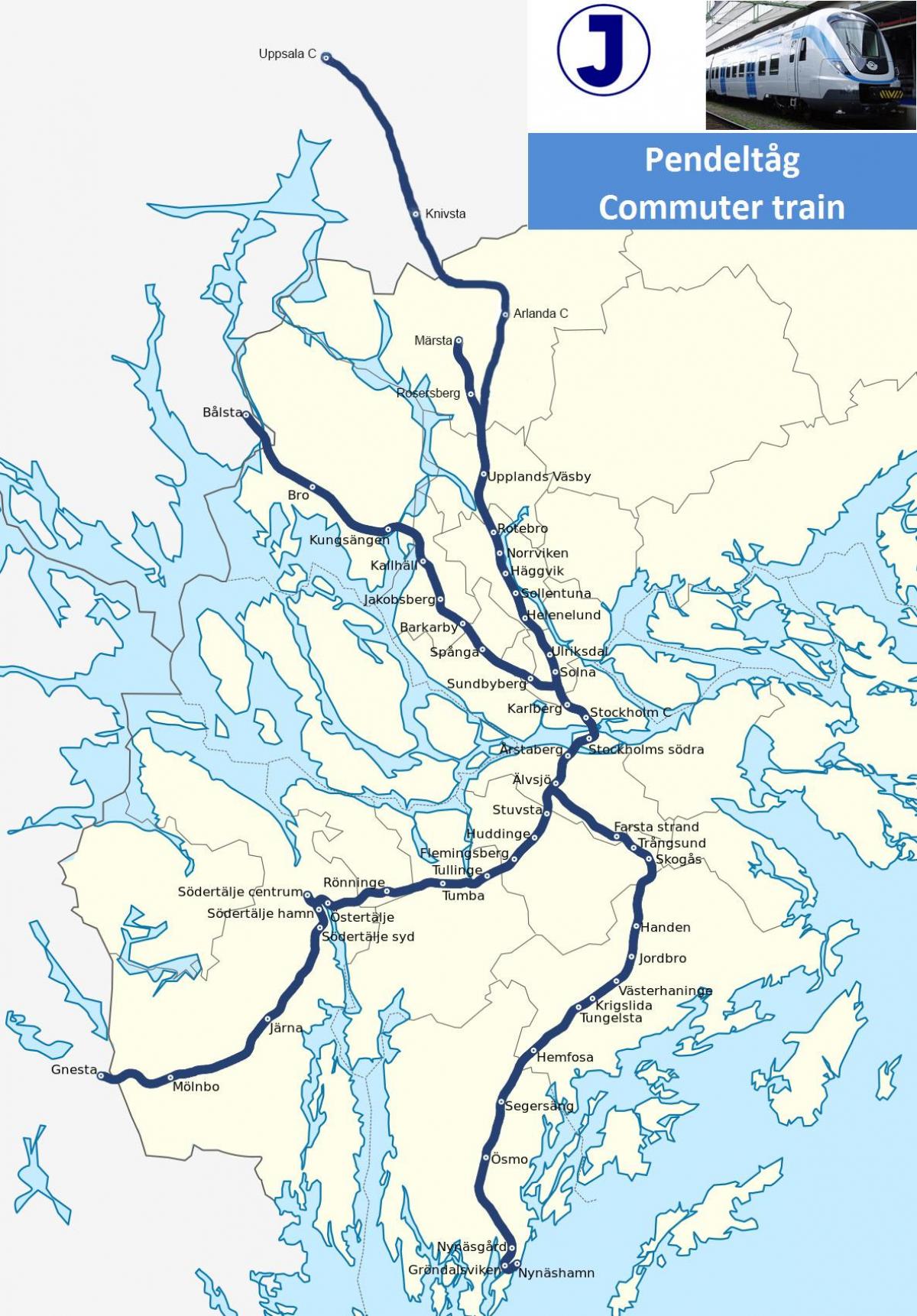 سٹاک ہوم pendeltag نقشہ