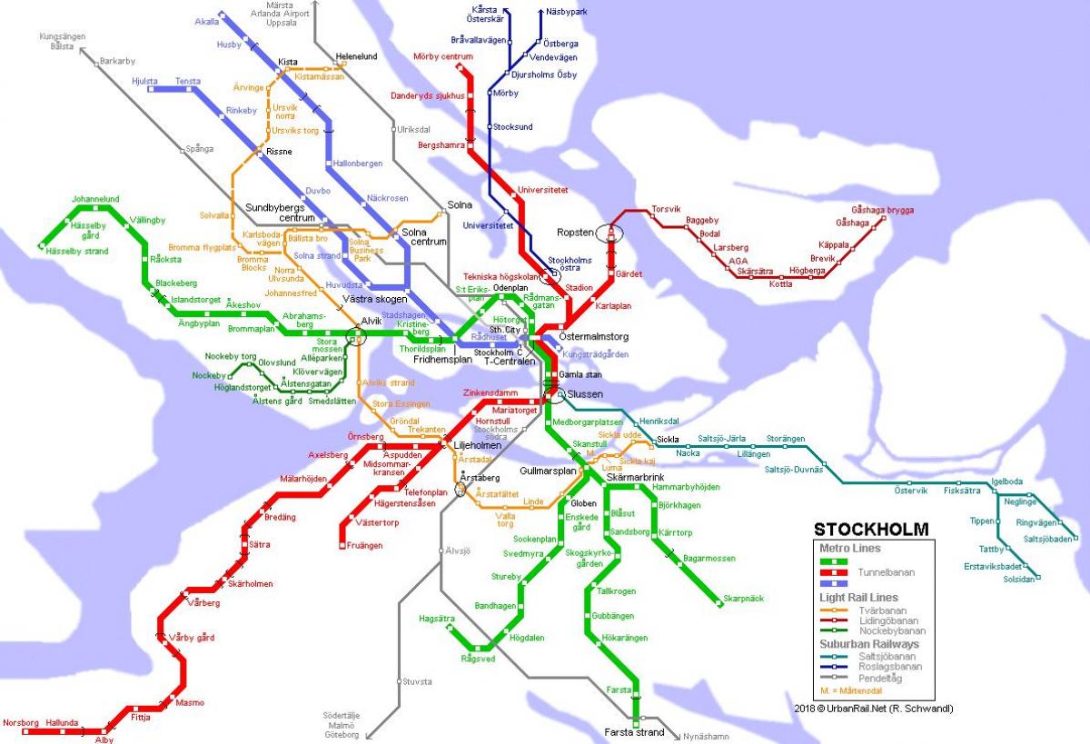 سویڈن tunnelbana نقشہ