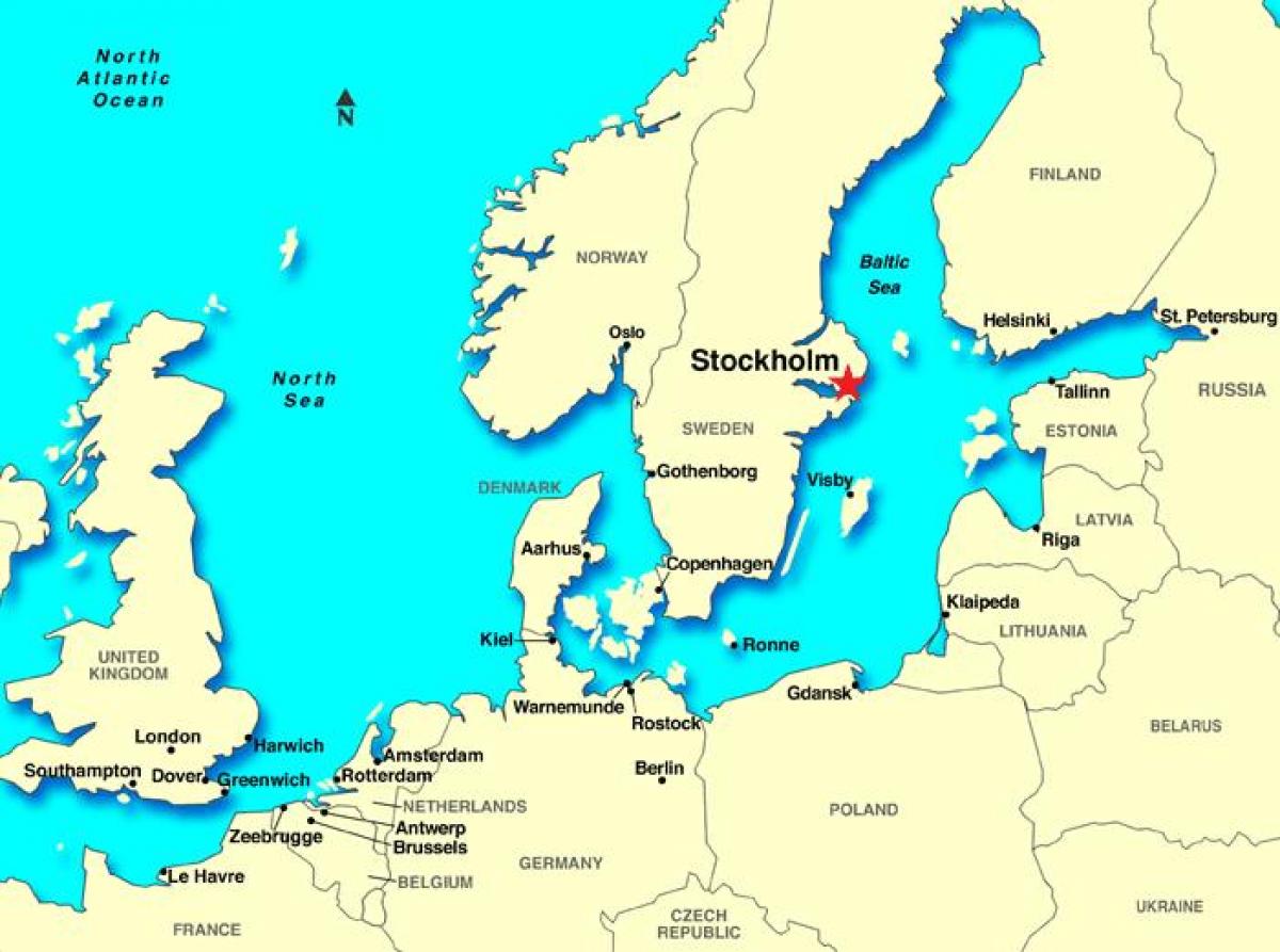 سٹاک ہوم یورپ کا نقشہ