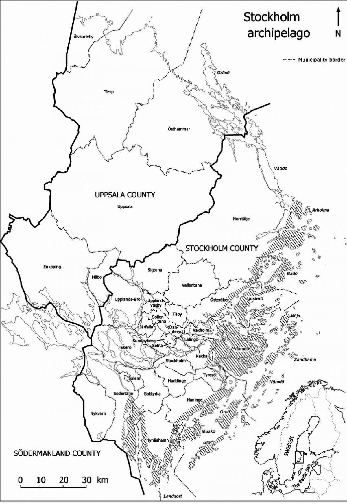 سٹاکہوم جزائر کا نقشہ