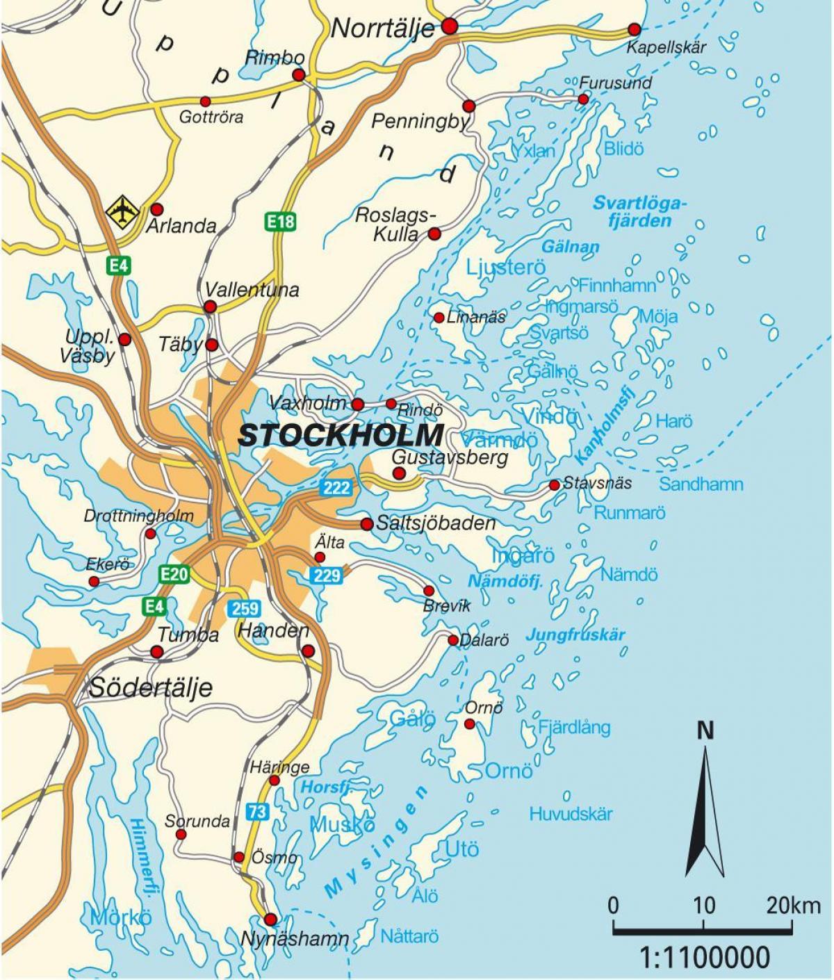سٹاک ہوم سویڈن کا نقشہ شہر