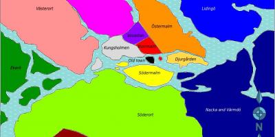 نقشہ سٹاک ہوم کے اضلاع