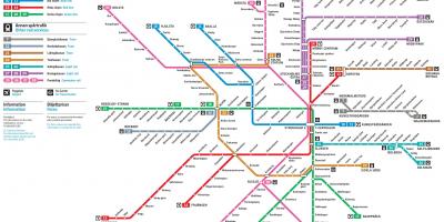 سٹاک ہوم ریل نیٹ ورک کا نقشہ