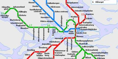 سٹاک ہوم ٹی ریلوے کا نقشہ
